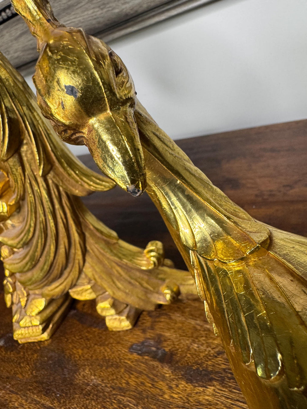 Vintage Set of MCM Syroco Gold Toned Peacocks