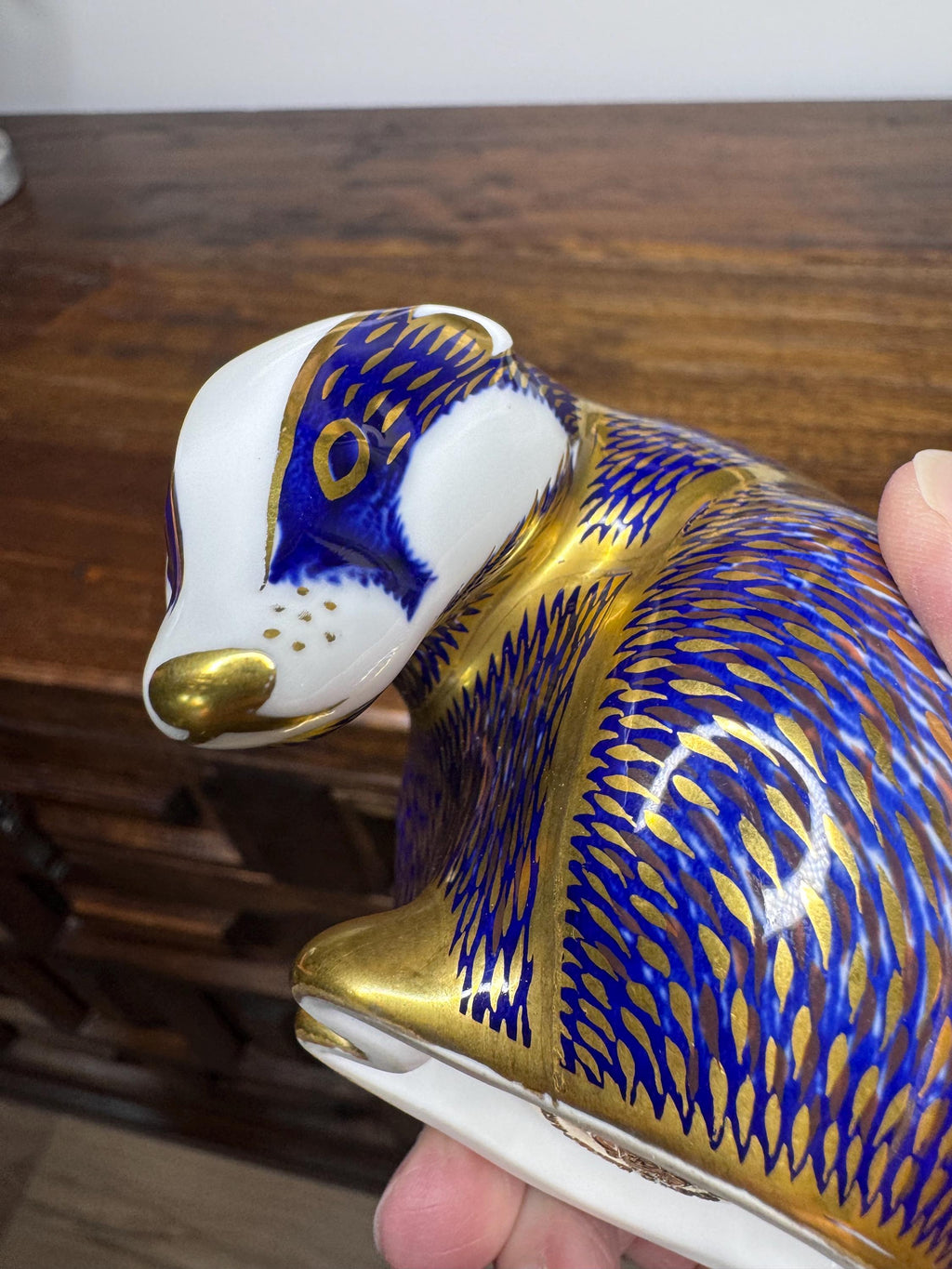 Royal Crown Derby Honey Badger w/ Gold Stopper