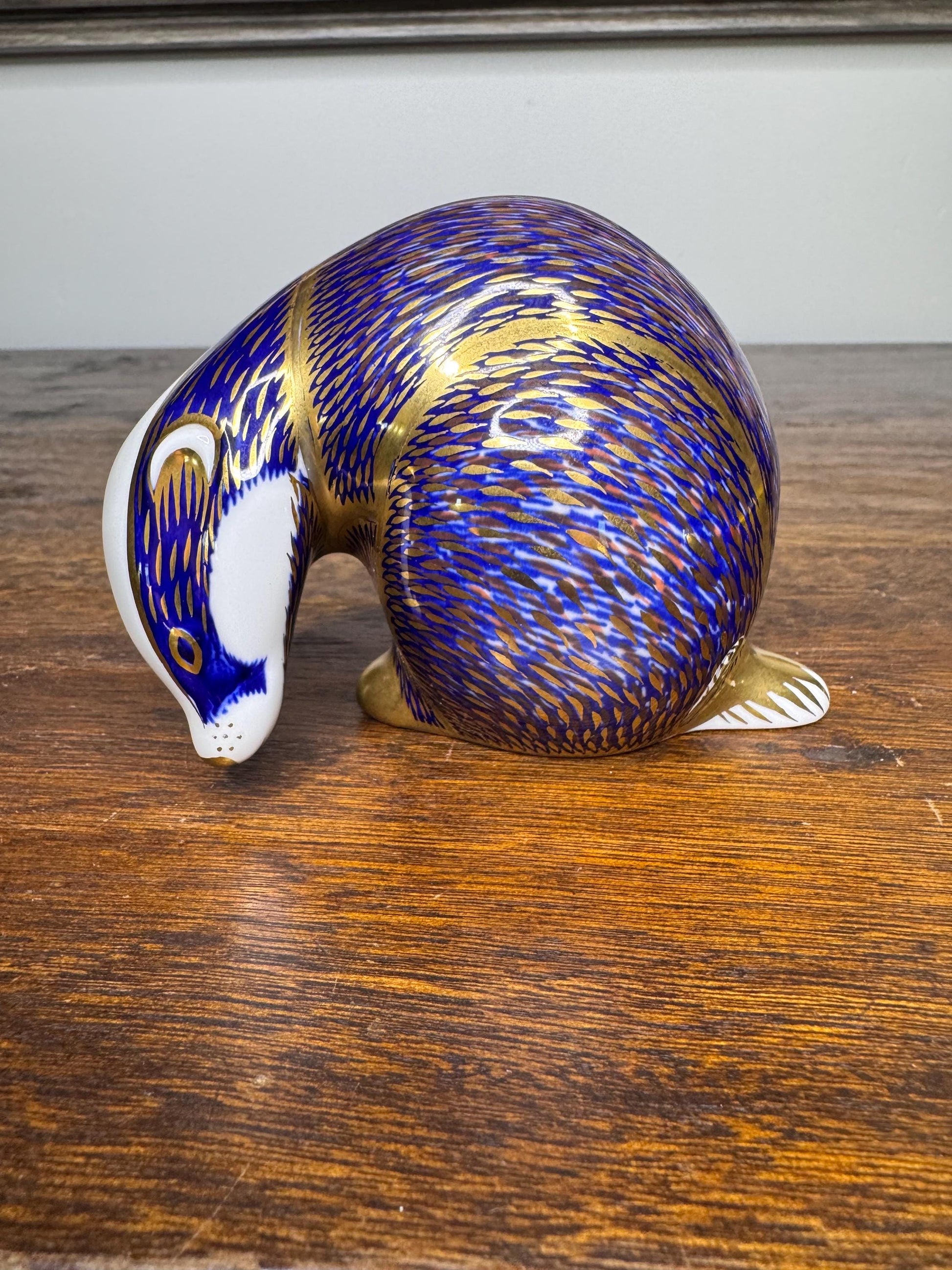 Royal Crown Derby Honey Badger w/ Gold Stopper