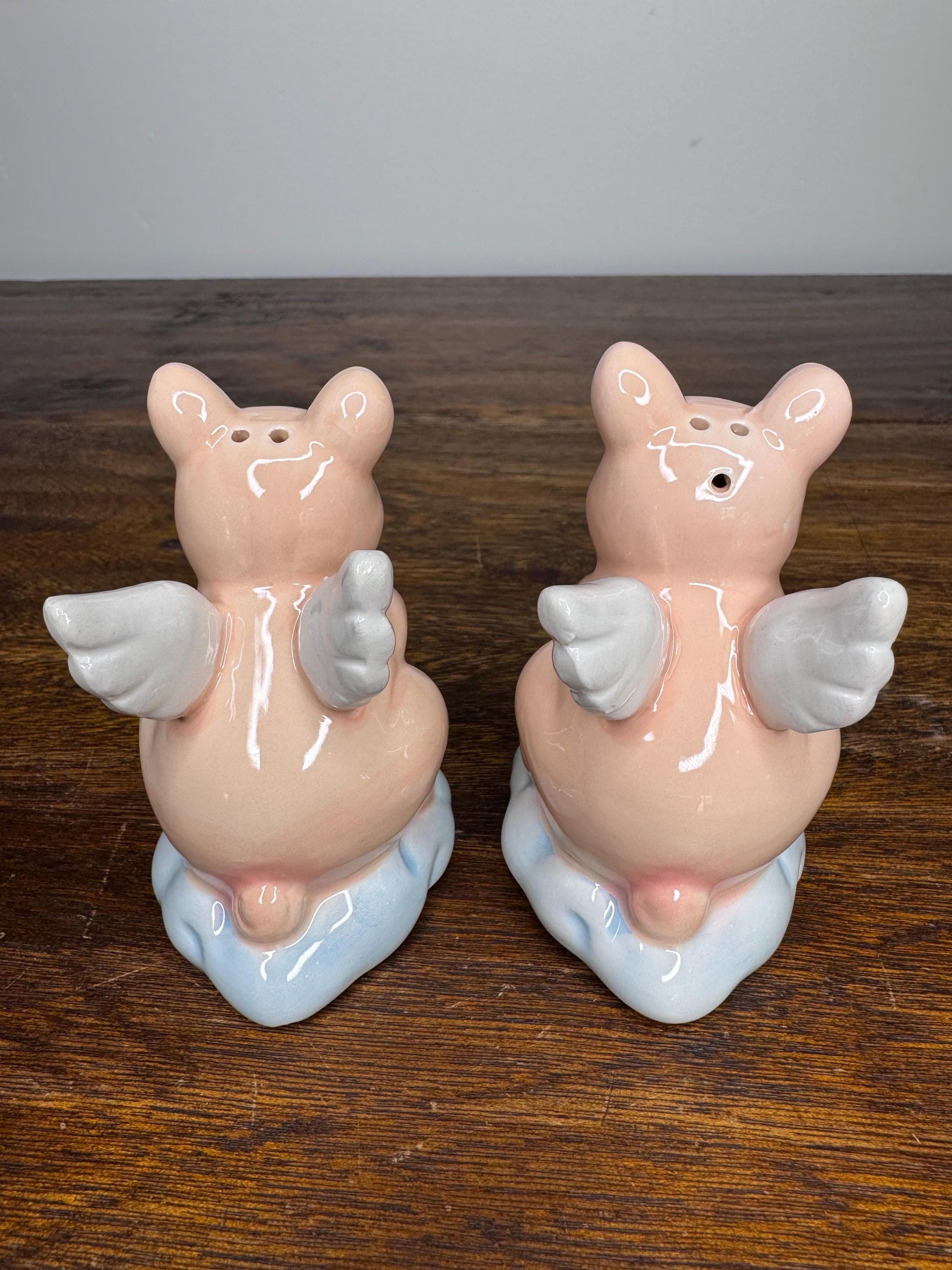 NIB Flying Angel Pigs Kissing Salt and Pepper Shakers
