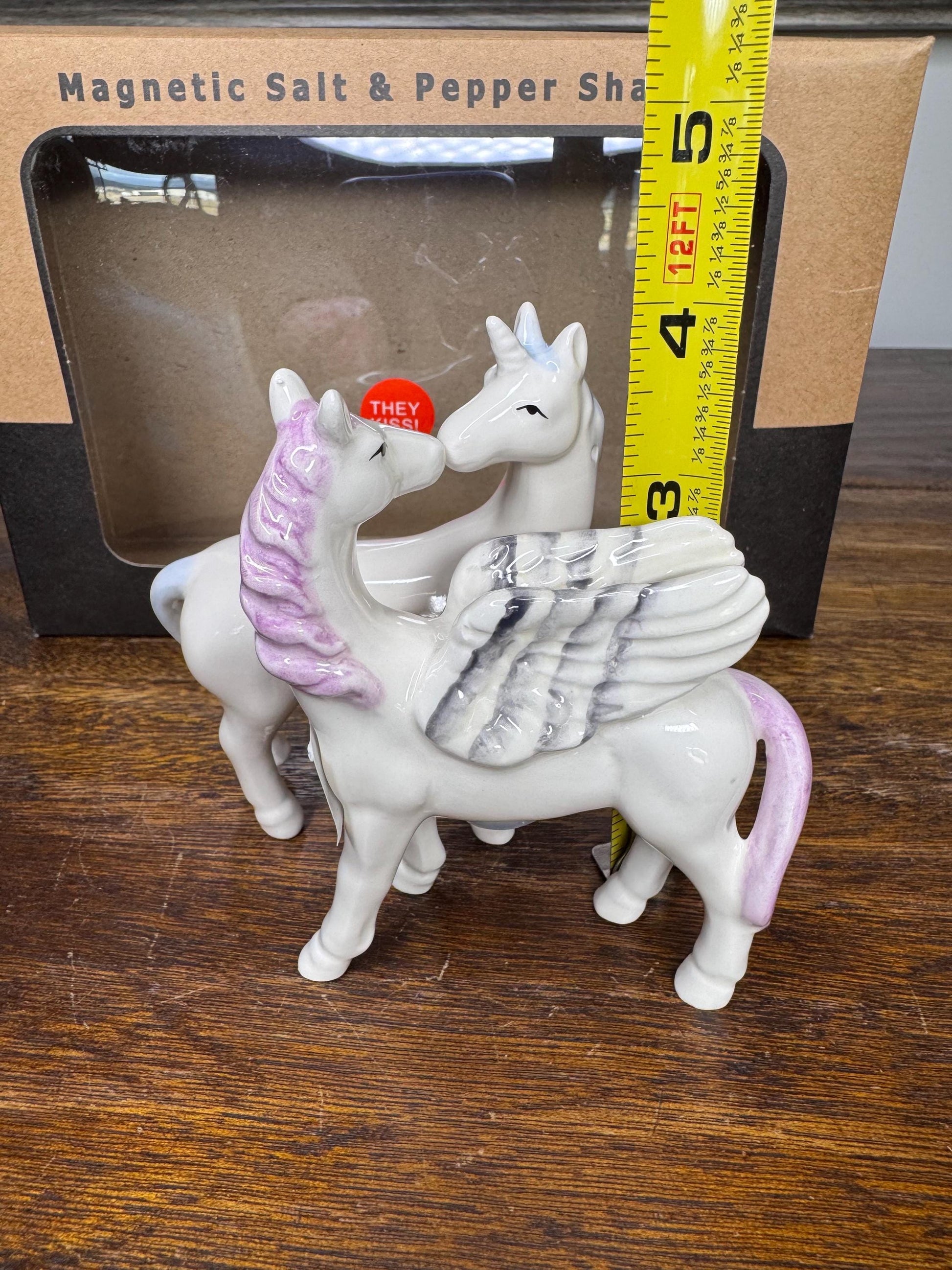 NIB Kissing Unicorn Salt and Pepper Shakers