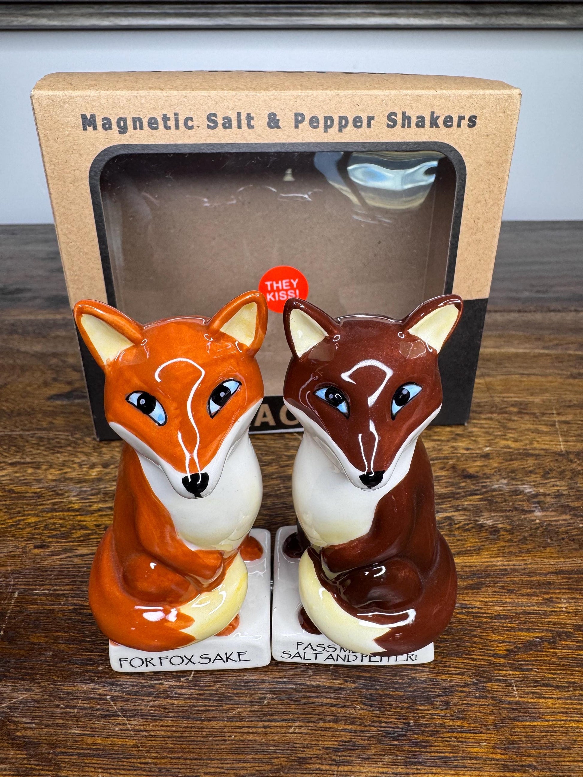NIB Cheeky Fox Salt and Pepper Shakers