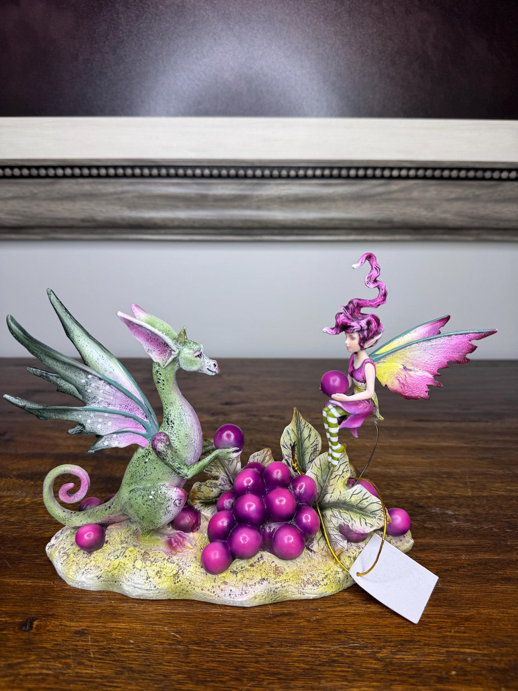NIB Amy Brown “Always Share Your Grapes” Fairy and Dragon Figurine