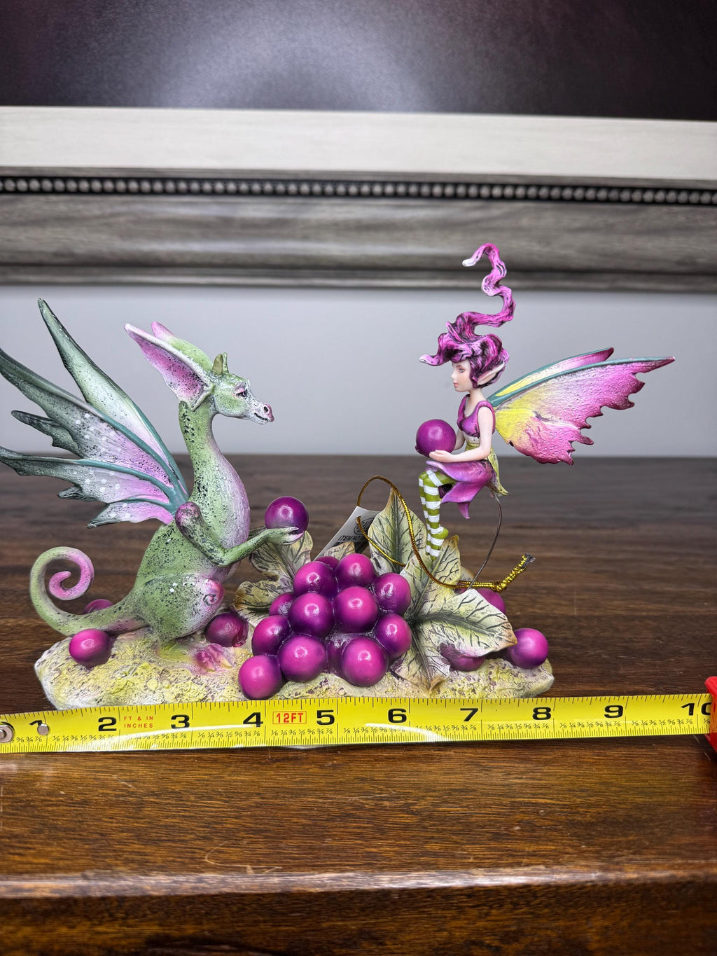 NIB Amy Brown “Always Share Your Grapes” Fairy and Dragon Figurine