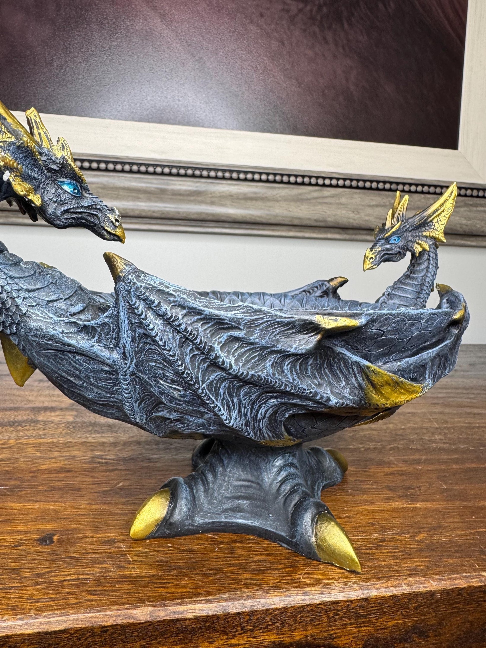 NIB Detailed Decorative Dragon Bowl