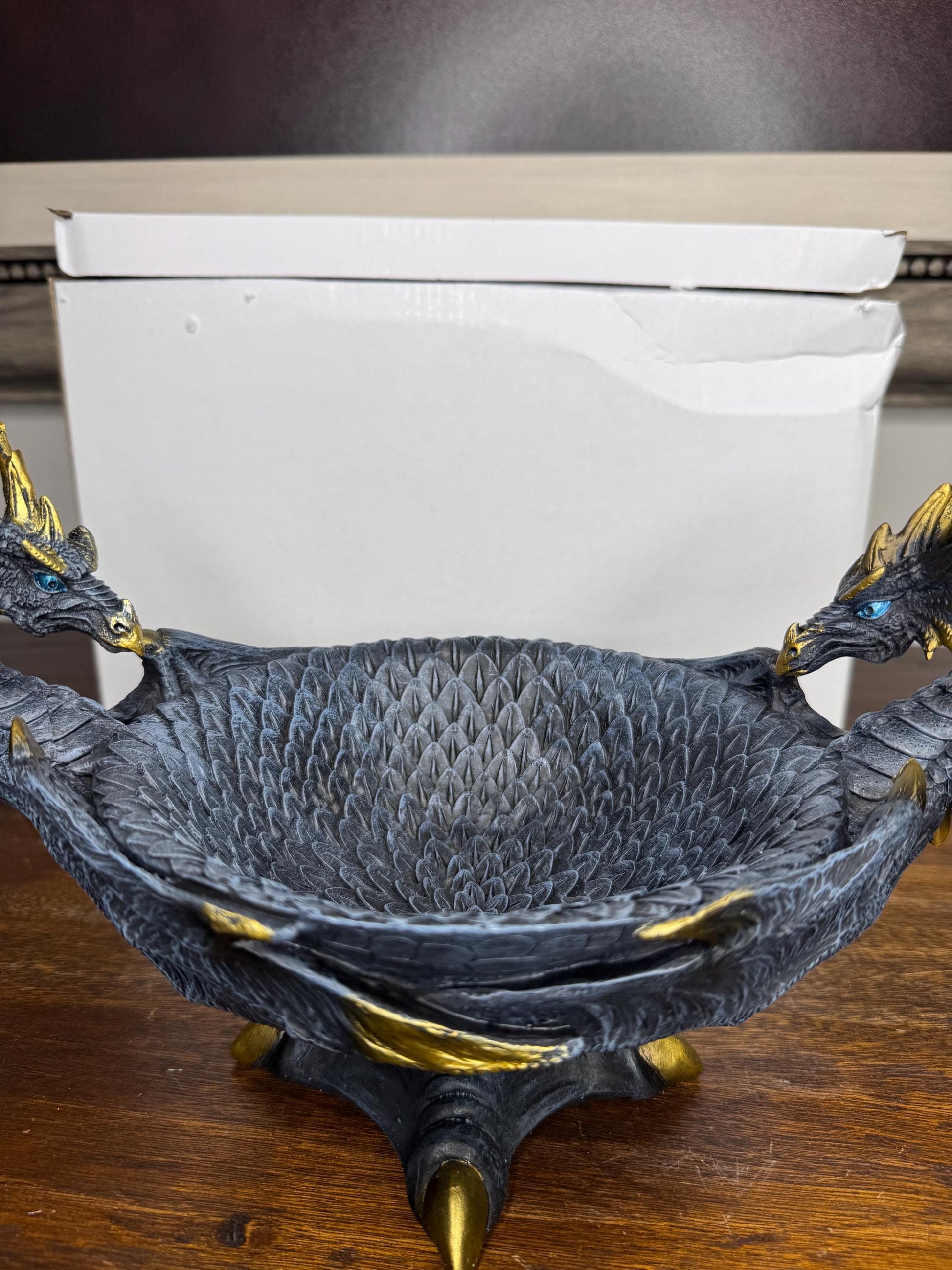 NIB Detailed Decorative Dragon Bowl