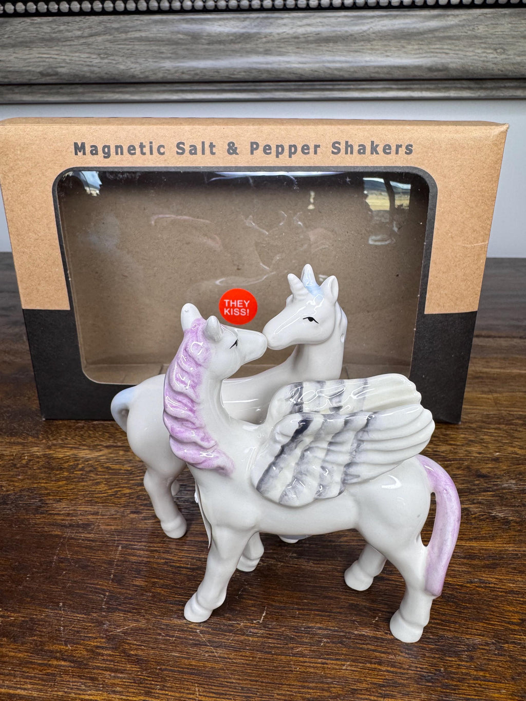 NIB Kissing Unicorn Salt and Pepper Shakers