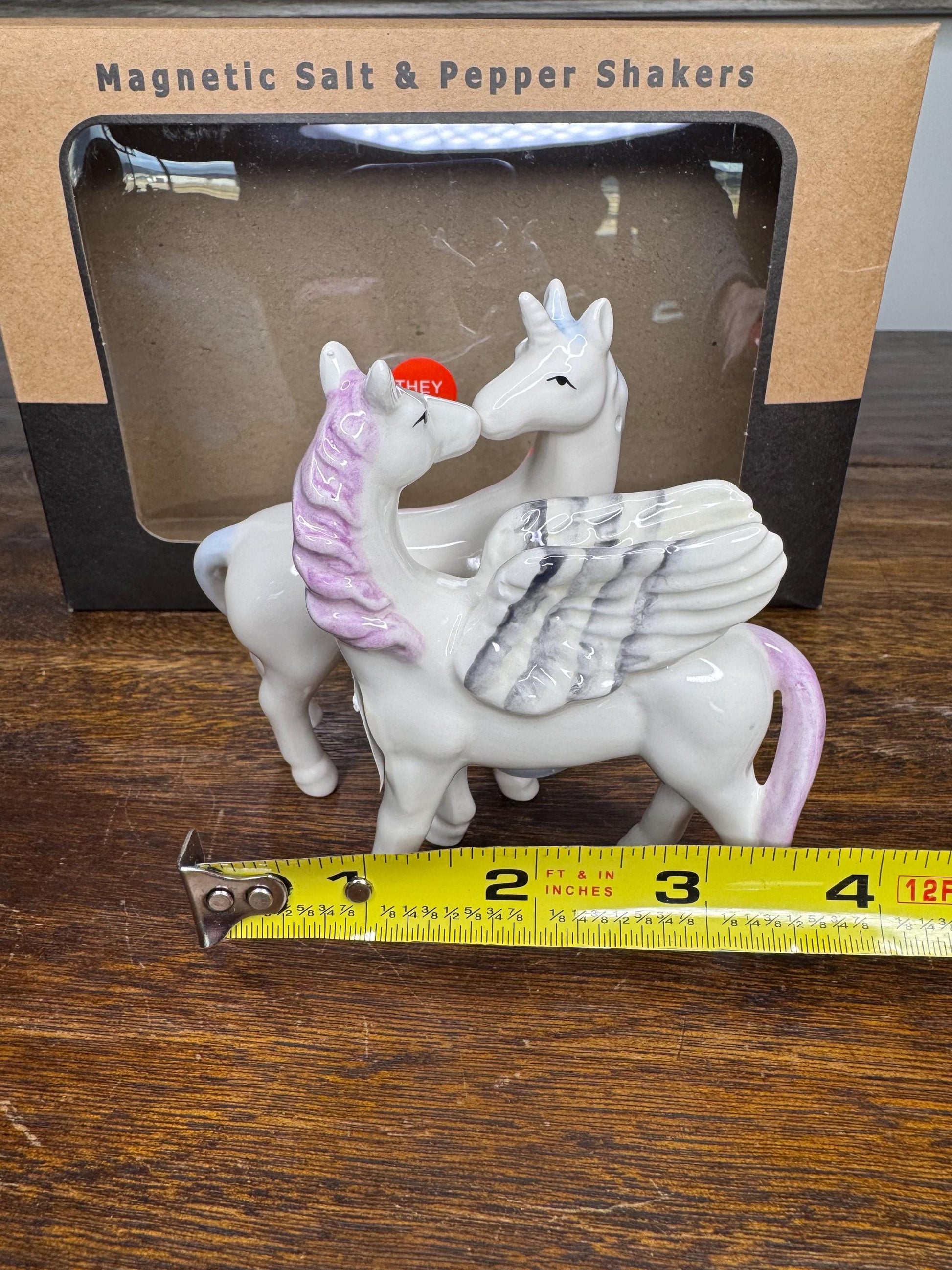 NIB Kissing Unicorn Salt and Pepper Shakers