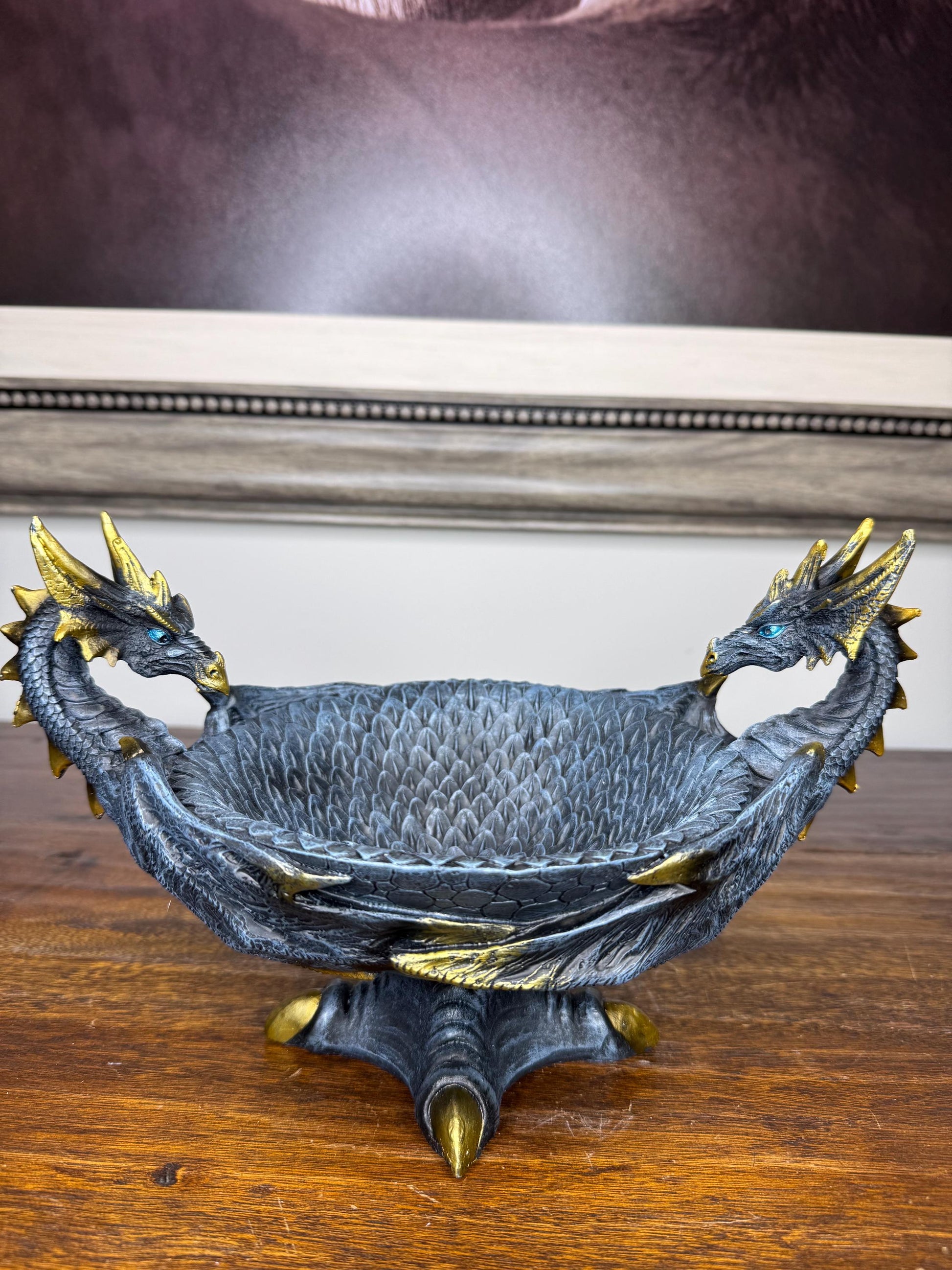 NIB Detailed Decorative Dragon Bowl