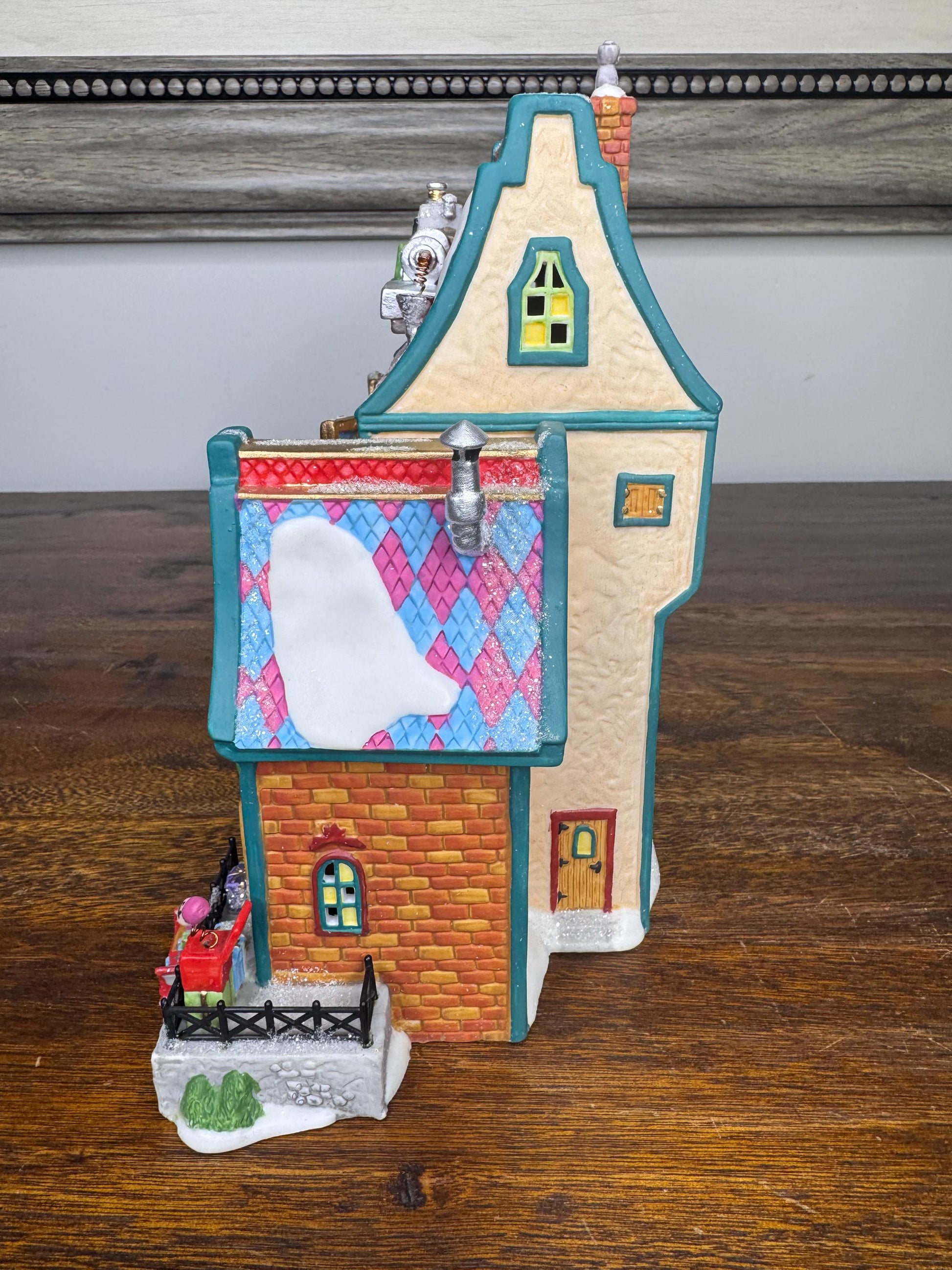 Vintage Dept 56 North Pole Village "Jack in the Box Plant No. 2 Light Up Building