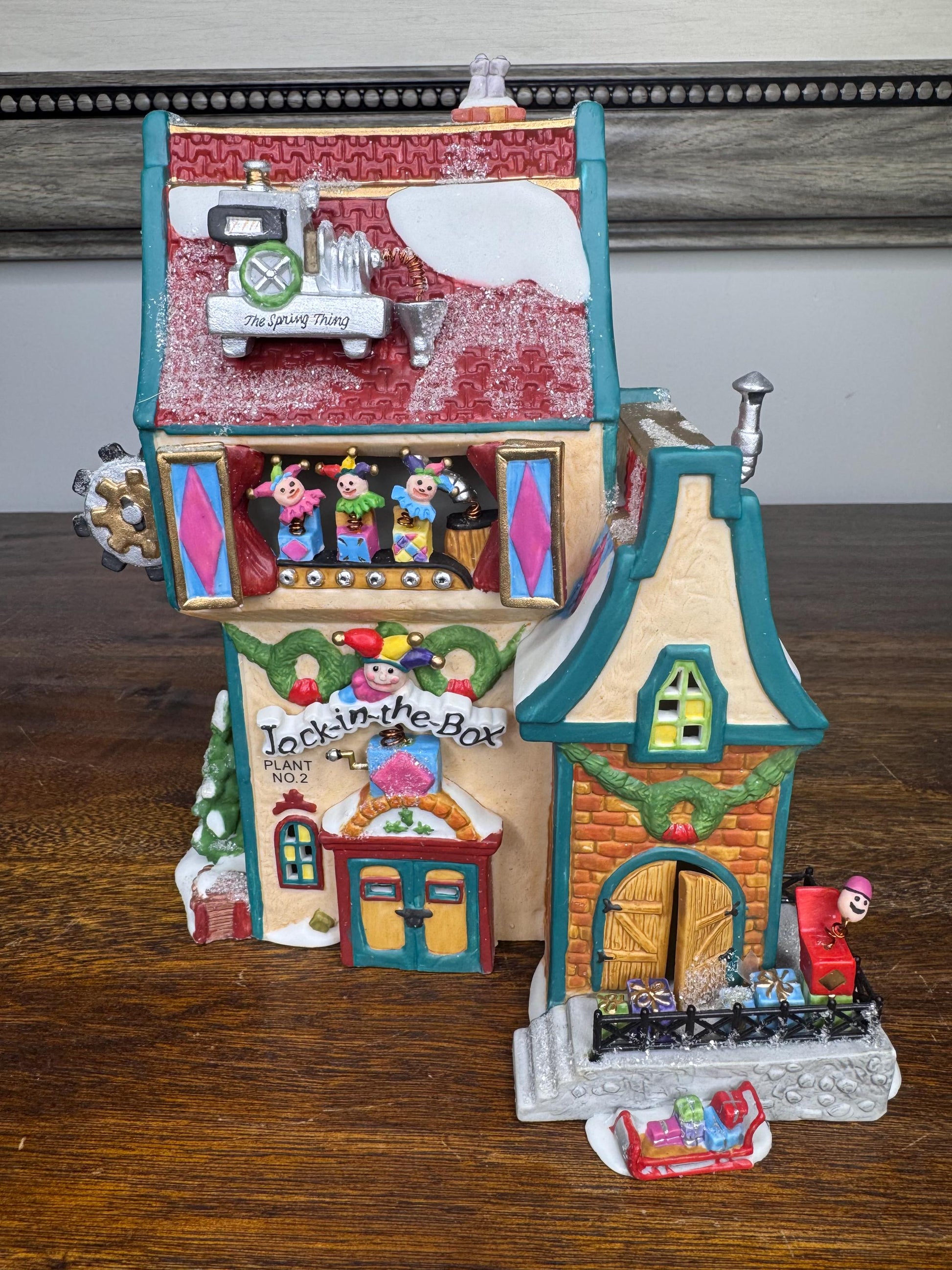 Vintage Dept 56 North Pole Village "Jack in the Box Plant No. 2 Light Up Building