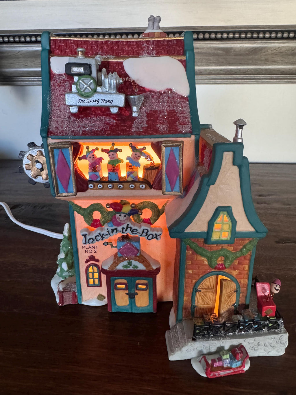 Vintage Dept 56 North Pole Village "Jack in the Box Plant No. 2 Light Up Building
