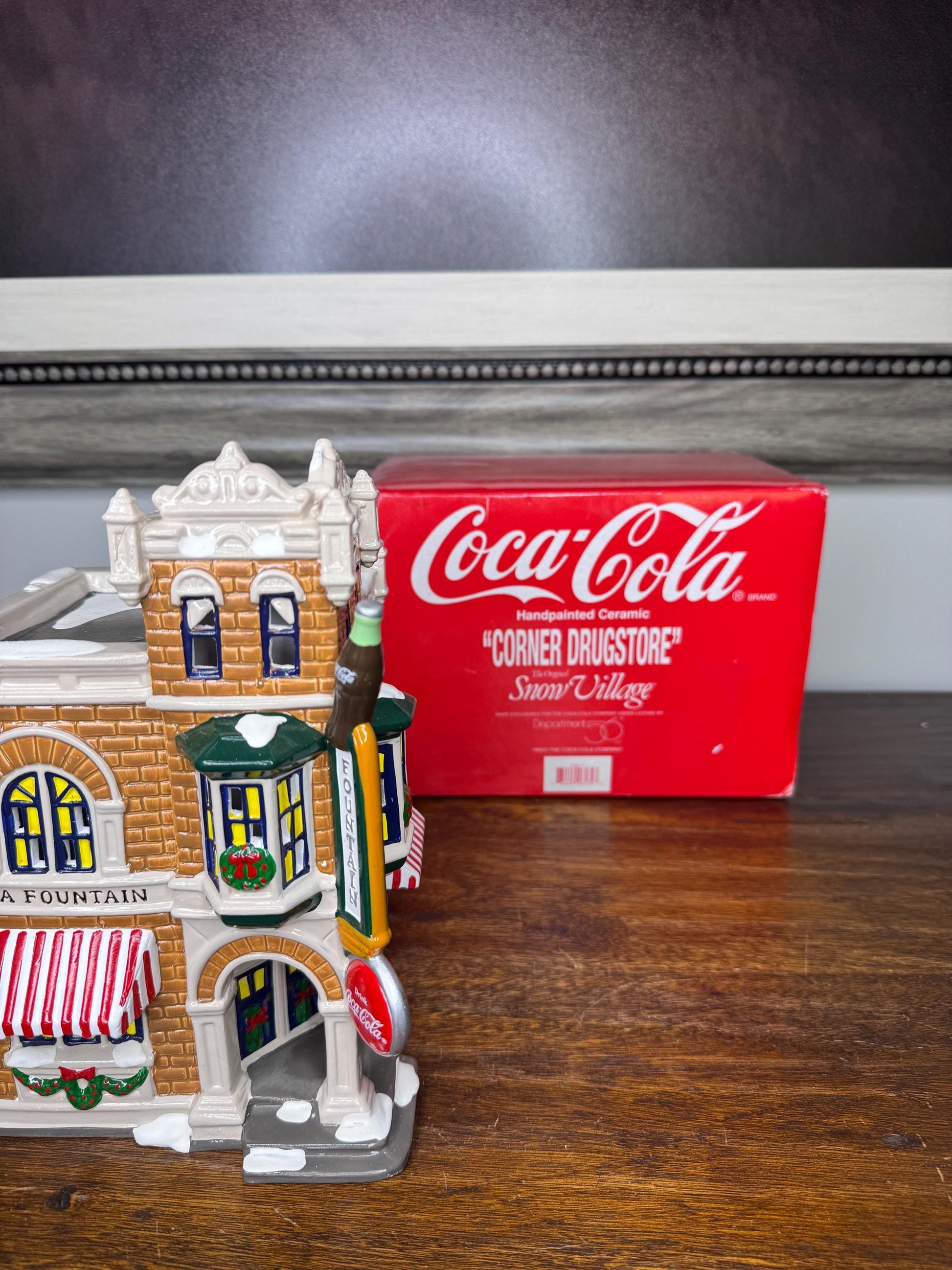 Retired Dept 56 Snow Village Coca Cola Corner Drugstore w/ Original Box