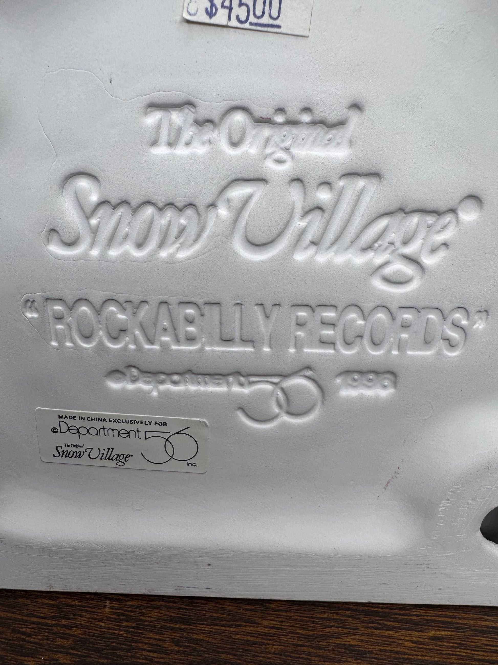 Retired Dept 56 Snow Village Rockabilly Records Light Up Building With Original Box