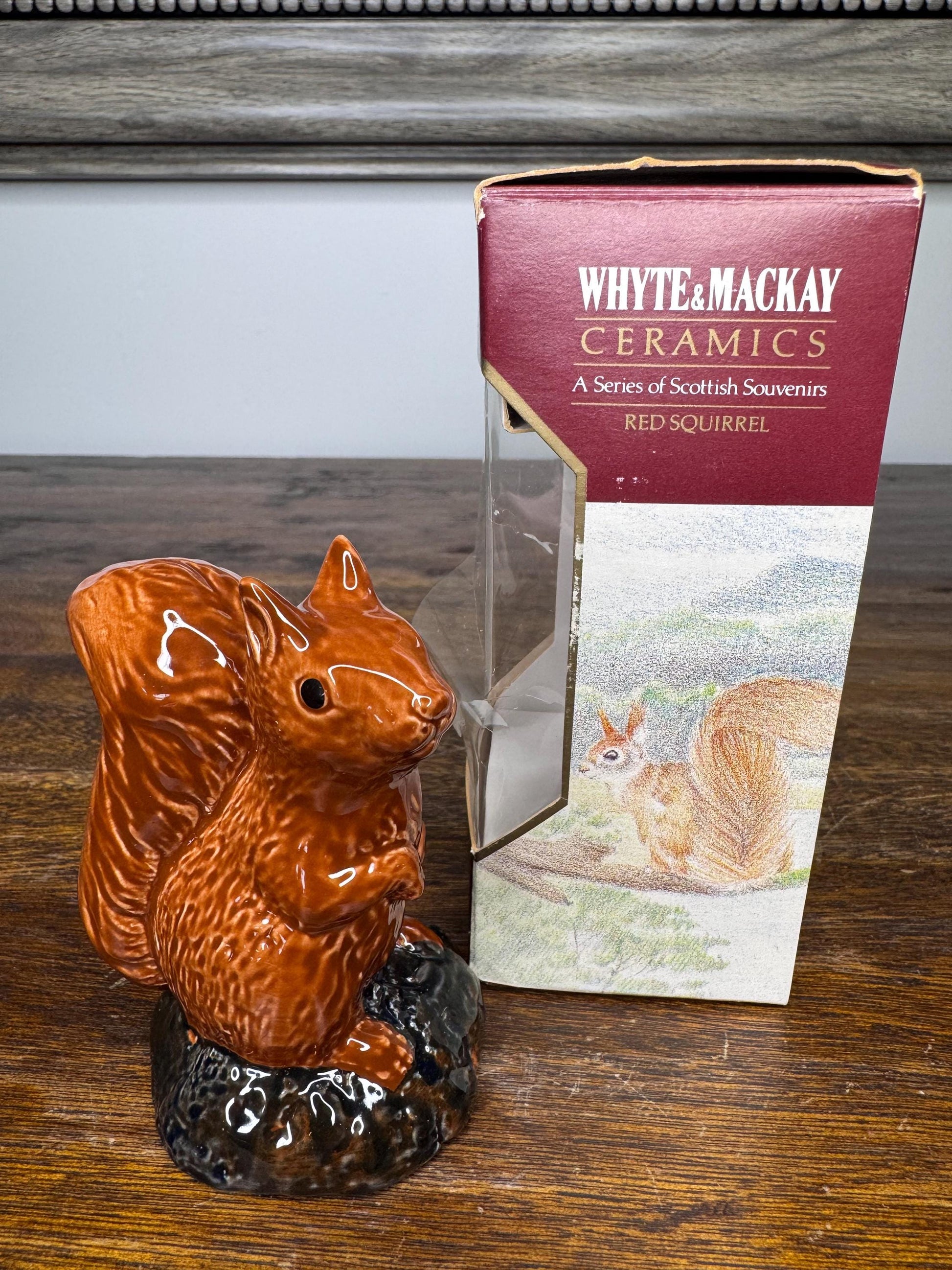 EMPTY Beneagles Scotch Whisky Squirrel Decanter w/ Box by Beswick