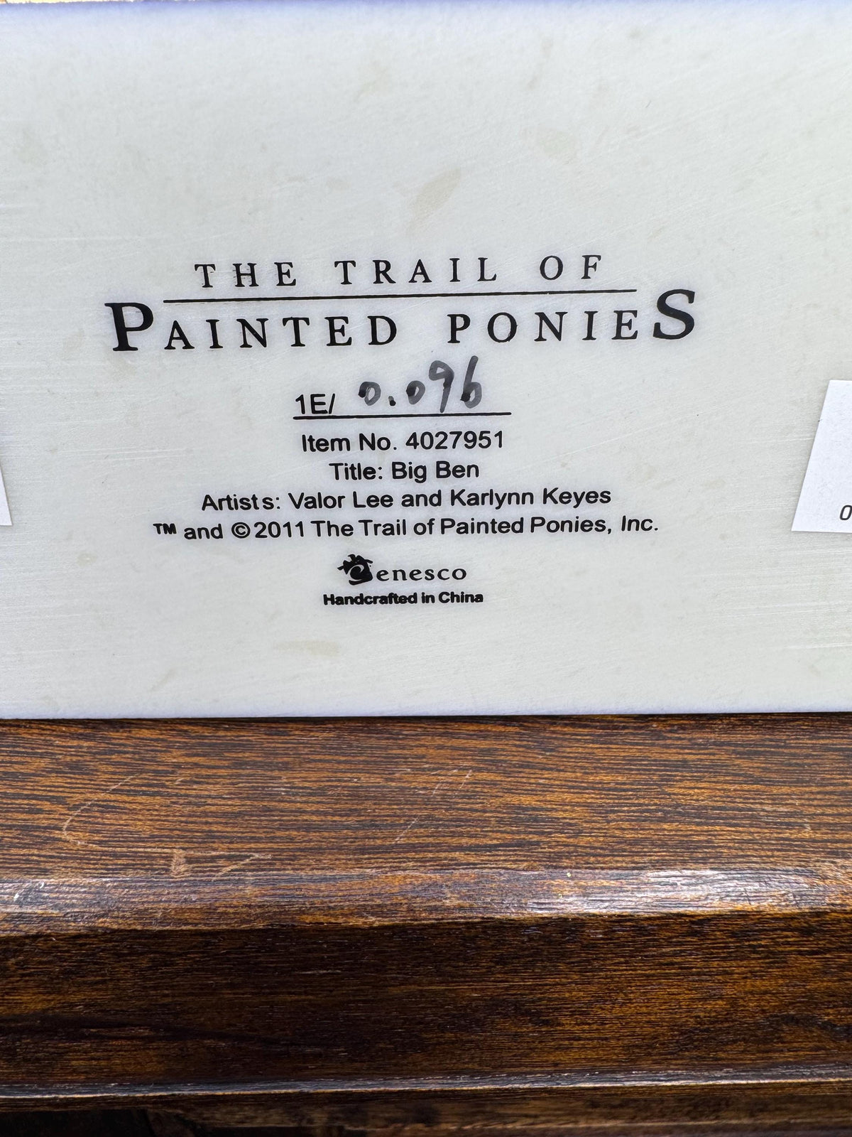 Trail of Painted Ponies Big Ben 1E, Very Low Number w/ Box.